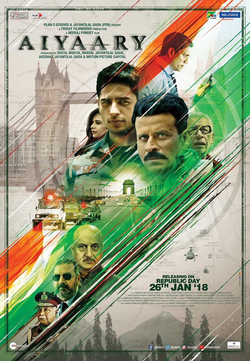 Sidharth Malhotra Aiyaary Movie First Look Poster