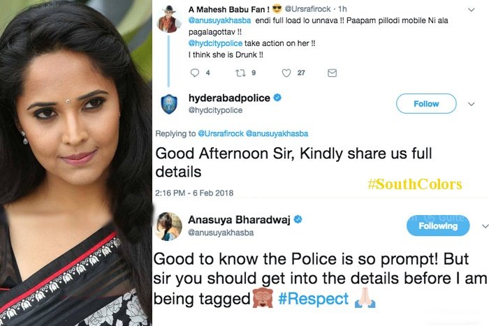 Anchor Anasuya Satires on Hyderabad City Police For Tagging 