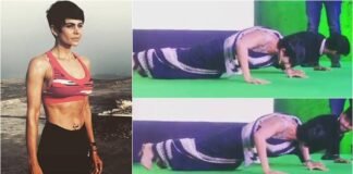 Video of Actress Mandira Bedi Doing Push-Ups in Saree Goes Viral